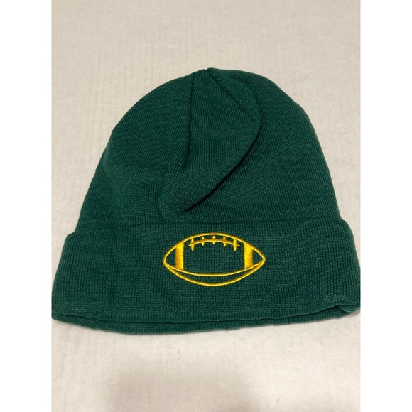 Green Bay‎ Football Skull Cap Beanie Embroidery Green Yellow - Picture 2 of 4